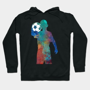 Soccer player boy with ball Hoodie